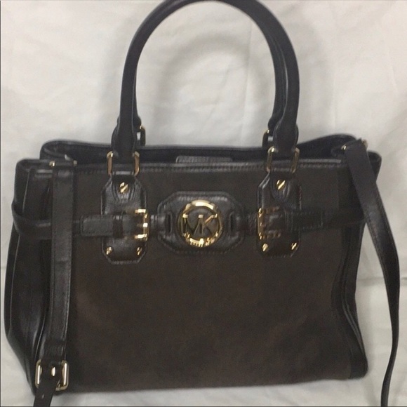 MICHAEL KORS HUDSON IN RICH EXPRESSO BROWN/GOLD - Picture 1 of 8